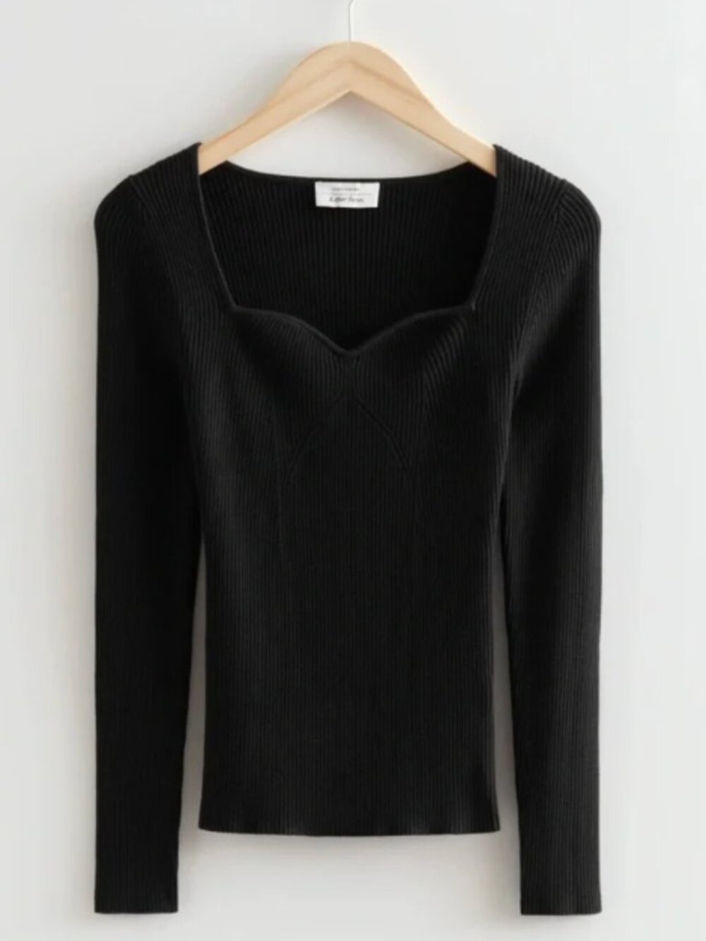 & Other Stories Paris Atelier Fitted Sweetheart Neck Sweater Top